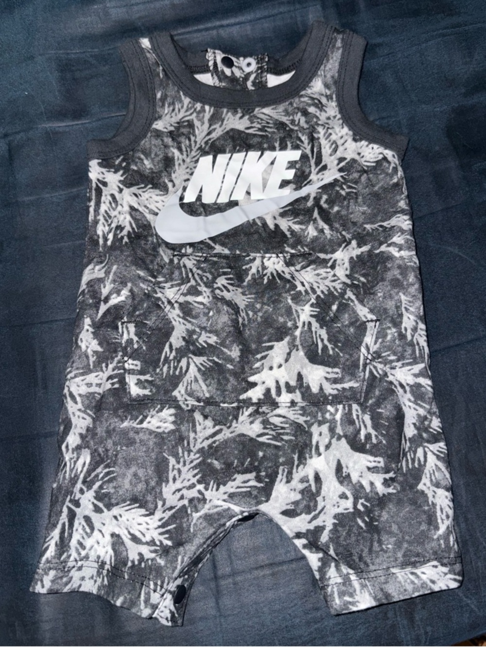Nike Black & White Logo Sleeveless Baby Romper
